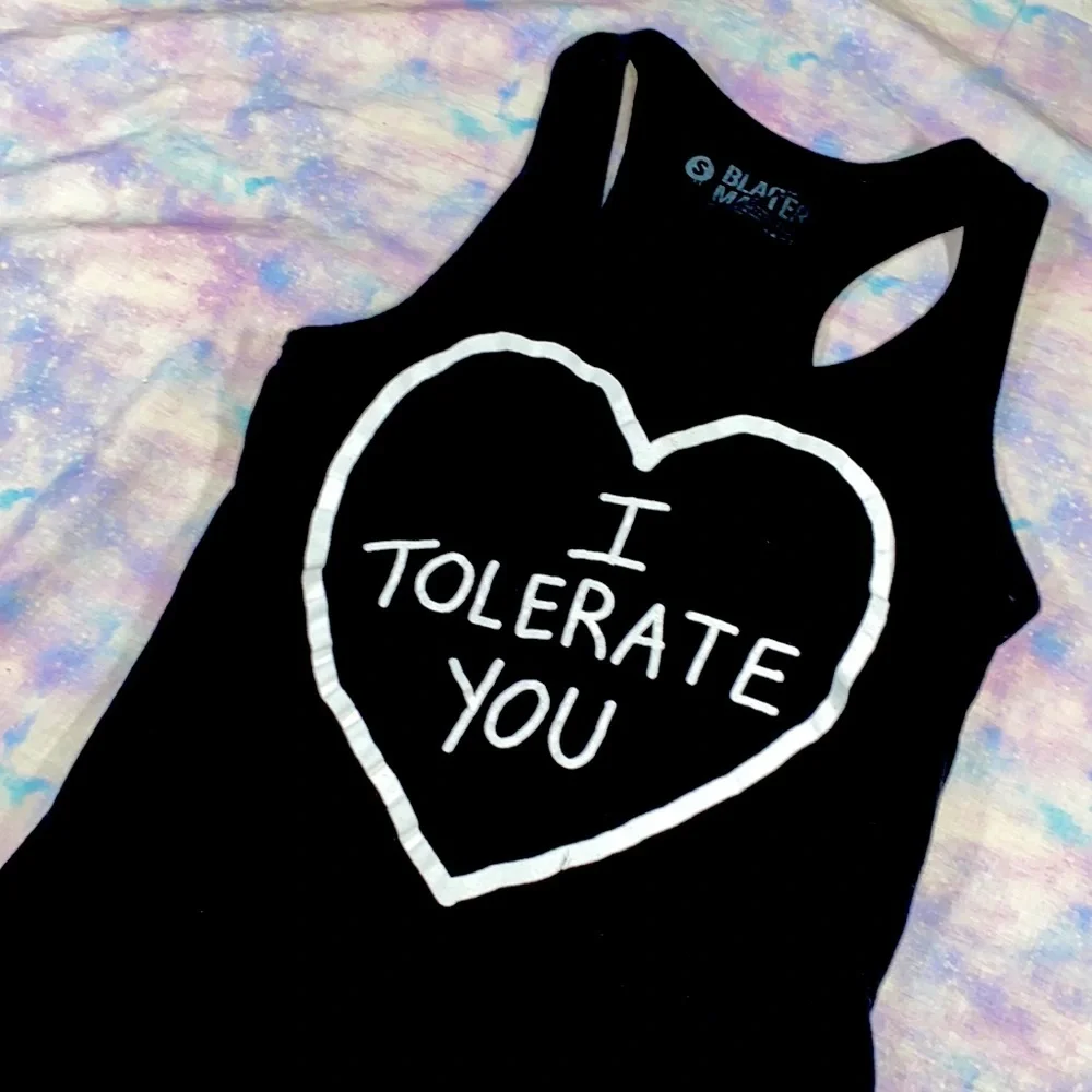 Black Matter • I Tolerate You Candy Heart Racerback Tank - Picture 2 of 9
